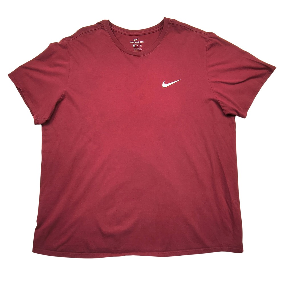 Nike The Nike Tee Mens XXL Maroon Short Sleeve Athletic Cut Swoosh T-Shirt